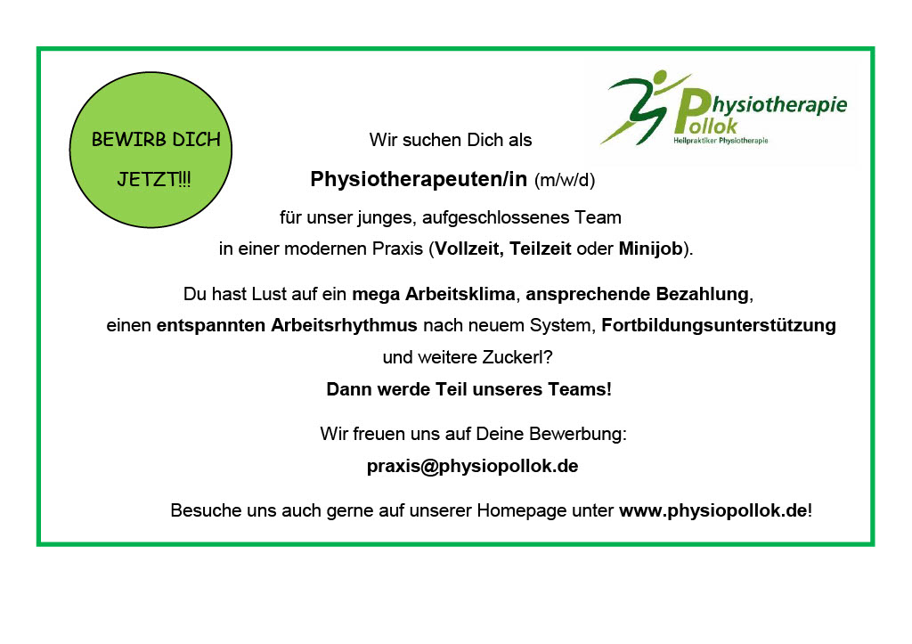 Stellenanzeige Physiotherapeut